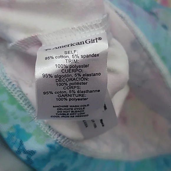 American Girl Colorful Dress With Sheer Trim Size 8 Girls - Picture 7 of 8